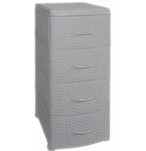 ВИОЛЕТ Комод 4 секции Ротанг серый 0357/8