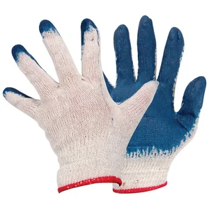 Mallony Перчатки хозяйственные EL-S001, хлопок+латекс, цв. - син., оранж. 001060-SK