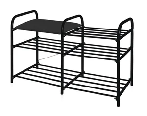 НИКА Этажерка ЭТЛ3-1/Ч черный/матовый черный Люкс