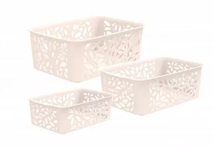 Полимербыт Набор корзин LEAVES МОЛОЧНЫЙ (1,2+2,3+4л) 44803