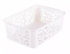 Полимербыт Корзина 1,2л LEAVES МОЛОЧНЫЙ 184*127*62 мм 44600