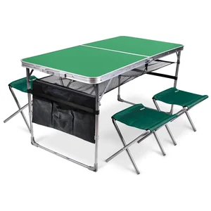 НИКА Набор: стол складной + 4 стула дачных складных ССТ-К3/9