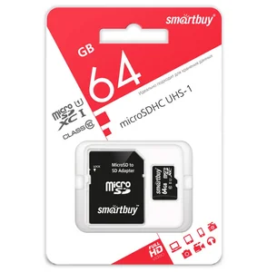 SMARTBUY Карта памяти Micro SDHC 64GB UHS-1