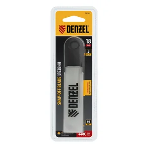 Denzel Лезвия, 18 мм, нерж. сталь 440, 0,5 мм, 5 штук 79307