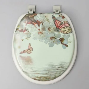 РОССПЛАСТ Сиденье д/унитаза мягкое с рис КРЕМОВОЕ