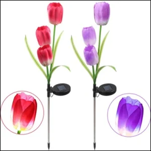Фонарь садовый Тюльпан на солнечной батарее и датчиком движения 14924-3-22