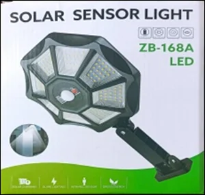 Фонарь уличный на солнечной батарее с датчиком движения 14924-ZB-168A