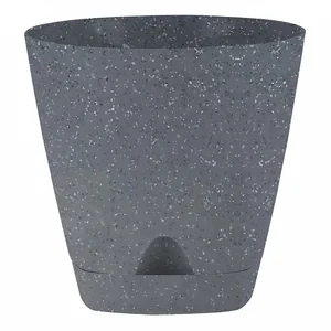Delta Горшок для цветов InGreen AMSTERDAM 110 мм, 0,65 л с прикорневым поливом IG629810026 тёмный камень