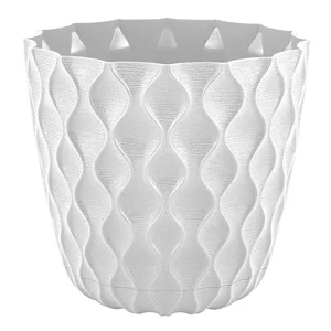 Delta Горшок для цветов InGreen Wave с дренажной сеткой и съемным поддоном 0,65 л, 115 мм IG650010048 белоснежный жасмин