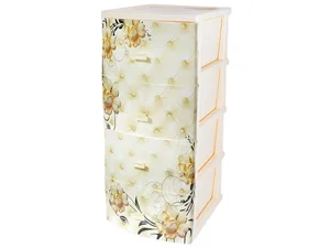 РОССПЛАСТ Комод 4 секции БАРОККО РП-451 слоновая кость