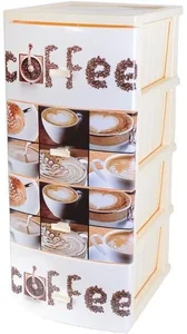 РОССПЛАСТ Комод 4 секции КОФЕ РП-451 слоновая кость