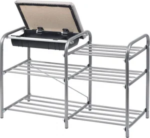 НИКА Этажерка для обуви «Люкс» с ящиком ЭТЛ5-1/МС серый матовый