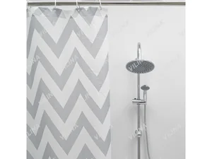 VILINA 66661 Штора для ванной "Для бережливых" 170х180см ЗИГЗАГИ СЕРЫЕ 0922