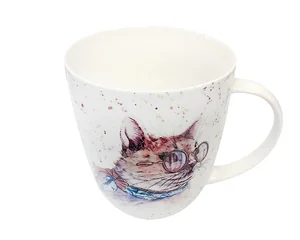 КОРАЛЛ Кружка 420мл Cat in glasses JS23014