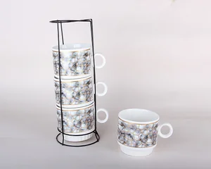 КОРАЛЛ Набор кружек на металлической подставке (4 шт) 250 мл 5827