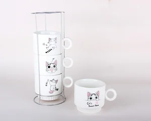 КОРАЛЛ Набор кружек на металлической подставке (4 шт) 250 мл 5836