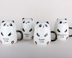 КОРАЛЛ Кружка с крышкой и ложкой "Панда" (4 дизайна) 5865 микс