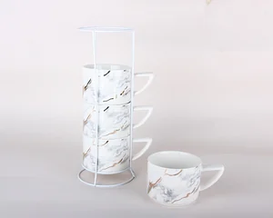 КОРАЛЛ Набор кружек на металлической подставке 4 шт 5828