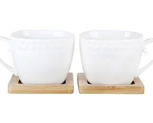 КОРАЛЛ Набор кружек на бамбуковой подставке Снежная королева 4 предмета S507009BZJ2