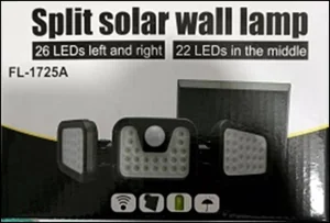 Фонарь настенный на солнечной батарее и датчиком движения 14924-FL-1725A
