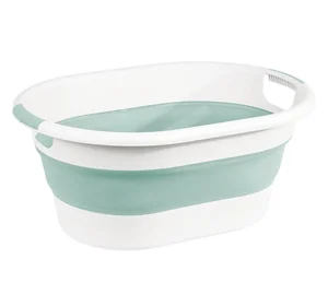 М-пластика Таз 25 литров СКЛАДНОЙ овальный МОРСКАЯ ВОЛНА М 2517