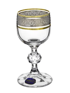 BOHEMIA Набор рюмок для ликера Claudia 50 мл. (6 шт.) Панто платина, золото Exclusive 40149/43249/50