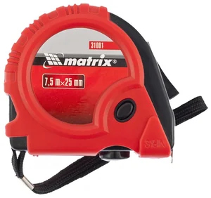 MATRIX Рулетка Rubber, 7,5 м х 25 мм, обрезиненный корпус 310019