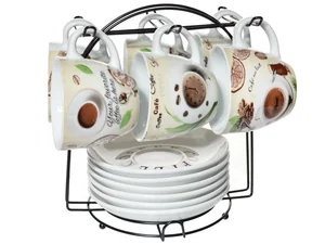 КОРАЛЛ Набор чайный 12 пр.набор чайный Утренний кофе180мл. на мет.подст. RS097-1456J