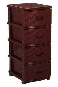 РОССПЛАСТ Комод 4 секции РОТАНГ коричневый РП-421