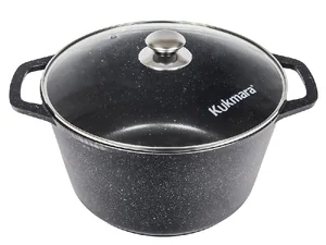 KUKMARA Кастрюля 8,5л со стекл. крышкой, АП ( темный мрамор) кмт852а