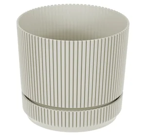 М-ПЛАСТИКА Кашпо СТРИП D170мм 2,3л с подставкой М 3247 КРЕМОВЫЙ