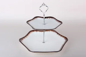 КОРАЛЛ Двухъярусная ваза 19,5х19х5*2см/28х28х3см 7116