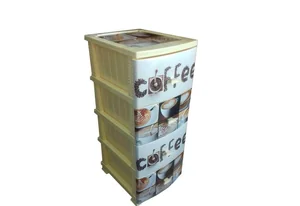 РОССПЛАСТ Комод 4 секции КОФЕ слоновая кость РП-421