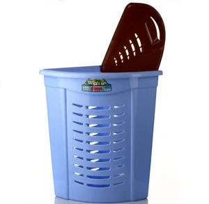 DD STYLE Корзина для белья 45 л. 05003 голубой/перламутр