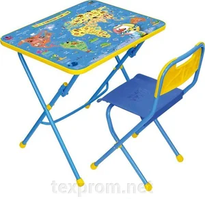 НИКА Комплект детской складной мебели Познаю мир синий КПУ1/10