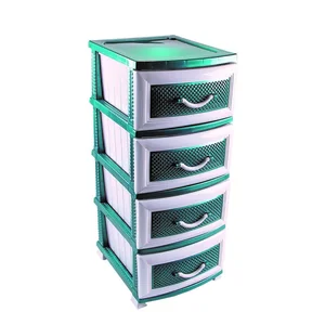 РОССПЛАСТ Комод 4 секции Дельфин бирюзовый РП-411