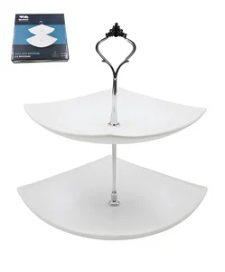 КОРАЛЛ Двухъярусная ваза для фруктов FJP2AT WHITE 99215