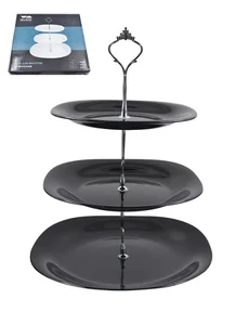 КОРАЛЛ 3-х ярусная ваза для фруктов LFP3AT BLACK (квадрат.)  00107100