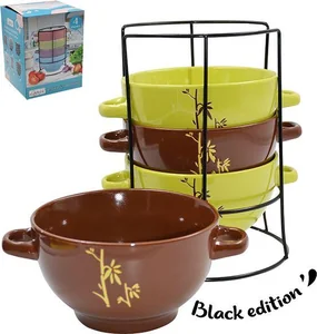 КОРАЛЛ Набор бульонниц «Бамбук» на металлической подставке 18108