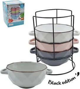 КОРАЛЛ Набор бульонниц «Стиль» на металлической подставке (4 шт.) 21812