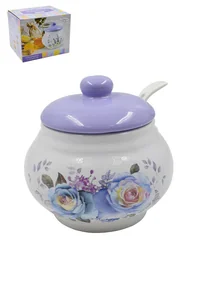 КОРАЛЛ Сахарница «Сиреневый букет» HC210-P85 с ложкой