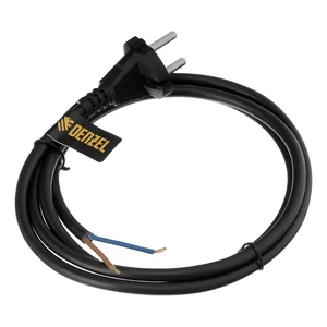 Denzel Шнур сетевой Energy Series, ПВС, 1,5 м, 2 x 1,5 мм, с неразборной вилкой, черный 37669