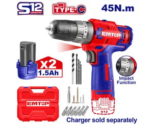 Emtop Беспроводная дрель-шуруповерт ECIDL12620