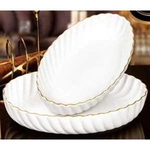 Maghsoud Овальное блюдо глубокое Кармен отводка золотом 310*220*60мм 500-S