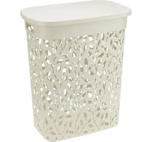 М-ПЛАСТИКА Корзина для белья 35 л ФЛОРА БЕЛЫЙ РОТАНГ М 2620