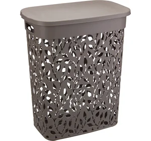 М-ПЛАСТИКА Корзина для белья 35 л ФЛОРА ФРАНЦУЗСКИЙ СЕРЫЙ М 2620