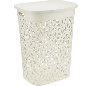 М-ПЛАСТИКА Корзина для белья 55 л ФЛОРА БЕЛЫЙ РОТАНГ М 2621