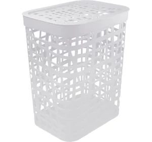 М-ПЛАСТИКА Корзина для белья 55 л ХАОС БЕЛЫЙ М 2619