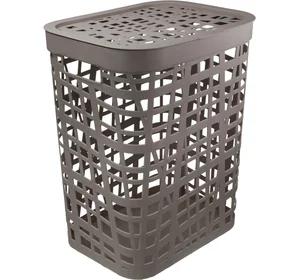 М-ПЛАСТИКА Корзина для белья 55 л ХАОС ФРАНЦУЗСКИЙ СЕРЫЙ М 2619