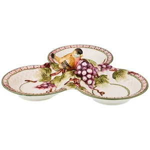 Lefard Менажница 3 Секции Птица И Виноград 30*30*8 См 59-416